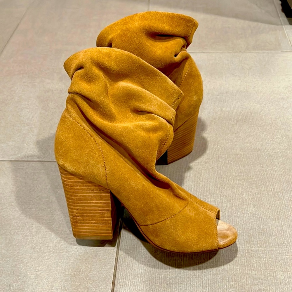 Peep toe booties